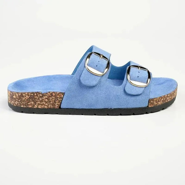 Madison 2 Buckle Comfort BF Sandals - Blue