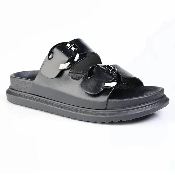 Madison 2 Buckle Sandal - Black