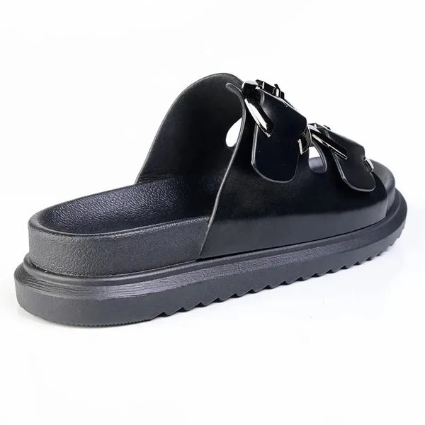 Madison 2 Buckle Sandal - Black