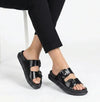 Madison 2 Buckle Sandal - Black