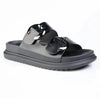 Madison 2 Strap Buckle Footbed Sandal - Black