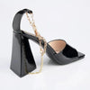 Madison Addison Ankle Chain Sandals - Black
