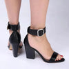 Madison Allan 4 Buckle Sandal-Heel - Black
