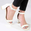 Madison Amira 3 Block Heel - White