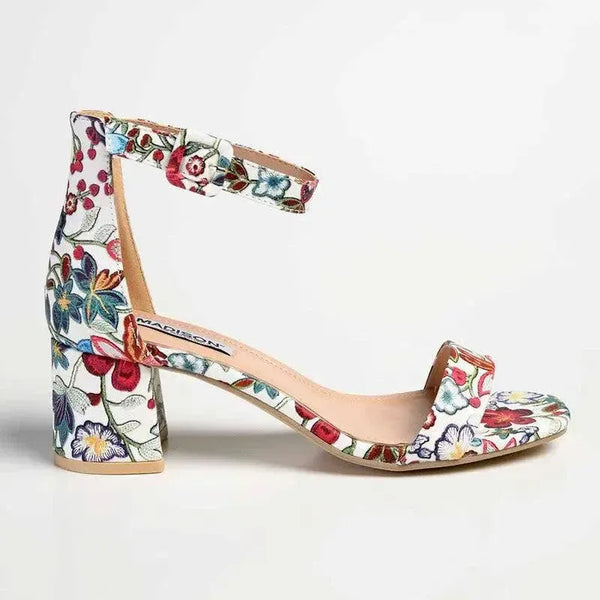 Madison Amira 3 Block Heel - White Floral