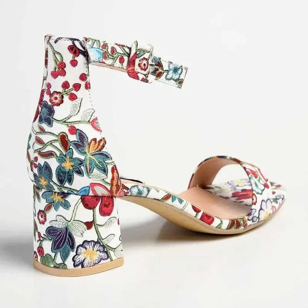 Madison Amira 3 Block Heel - White Floral
