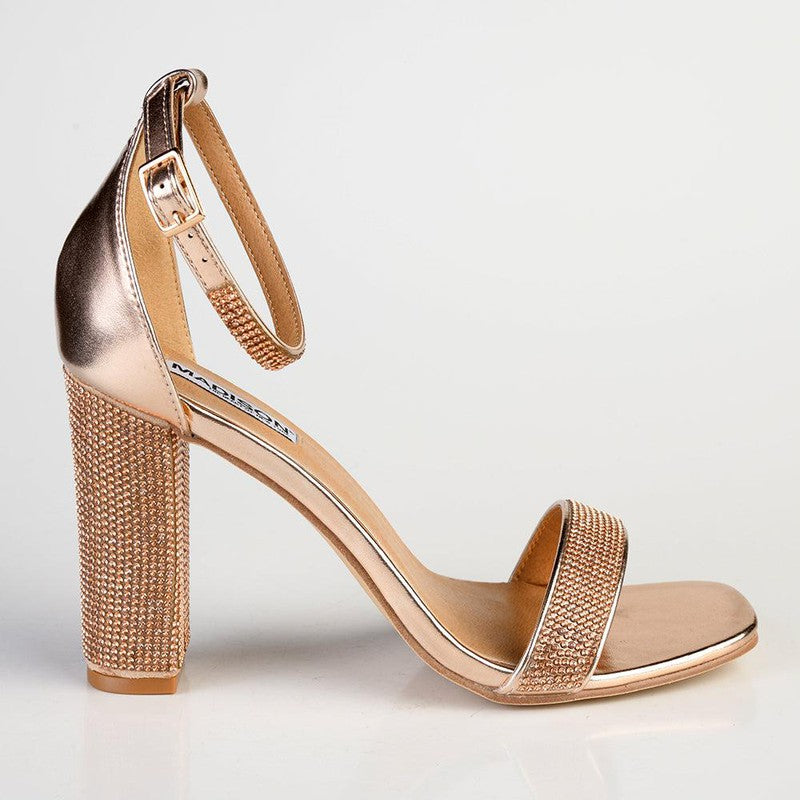 Rose gold heels hot sale with diamonds