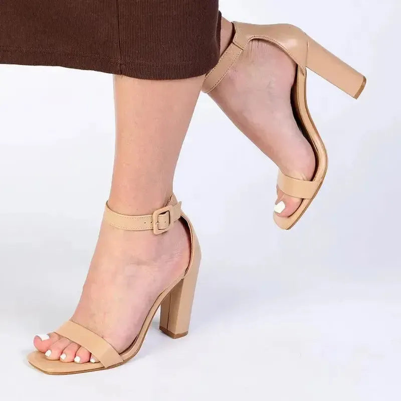 Madison Angelique Basic Block Heel Nude - Main Image