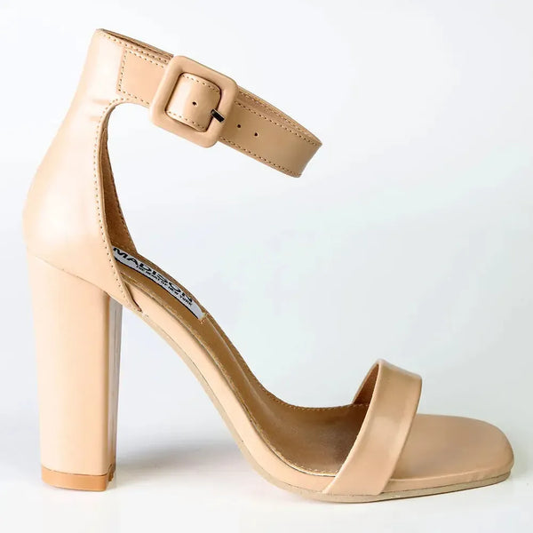 Madison Angelique Block Heel - Nude