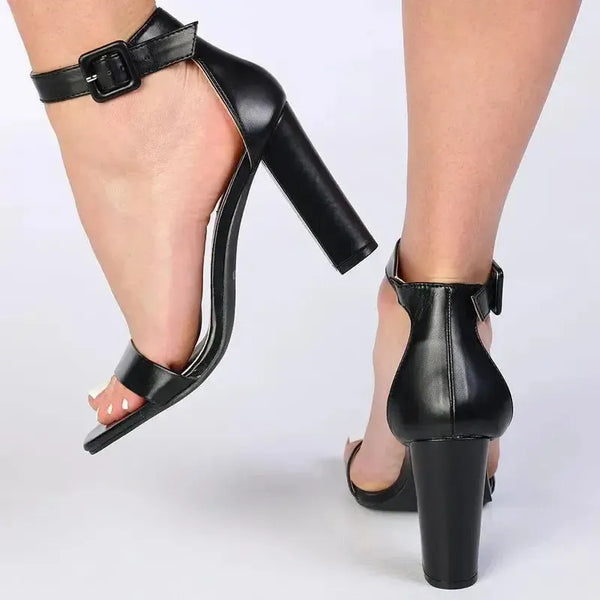 Madison Angelique Classic Block Heel Sandal - Black