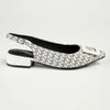 Madison Babette Closed Toe Printed Slingback - White Multi