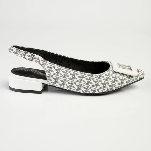 Madison Babette Closed Toe Printed Slingback - White Multi-Madison Heart of New York-Buy shoes online