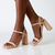 Madison Believe Strappy Block Heel Sandal - Nude