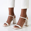 Madison Believe Strappy Block Heel Sandal - White