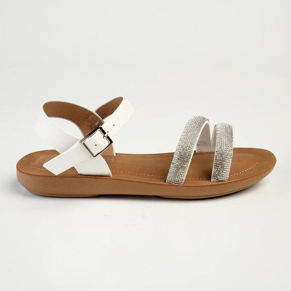 Madison Bling Wedge Sandal - White-Madison Heart of New York-Buy shoes online