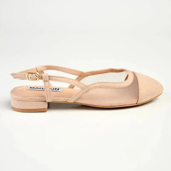 Madison Bluma 2 Low Block Heel Slingback Sandal - Nude