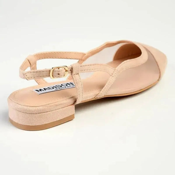Madison Bluma 2 Low Block Heel Slingback Sandal - Nude