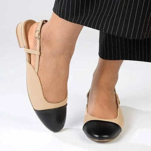 Madison Bluma 3 Low Toe Cap Slingback Pump - Black / Nude