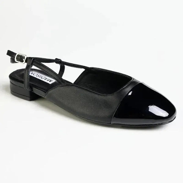 Madison Bluma 3 Toe Cap Slingback Pump - Black