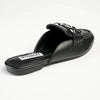 Madison Braidy Flat Mule With Trim - Black