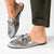 Madison Braidy Flat Mule With Trim - Pewter