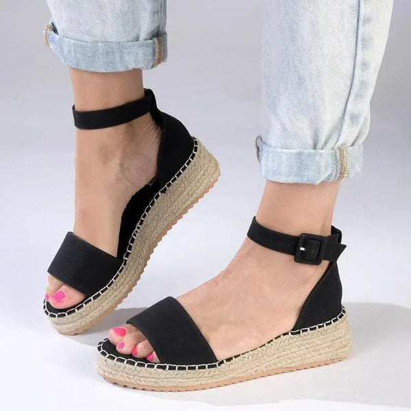 Madison Carina 3 Closed Back Espadrille Sandals - Black