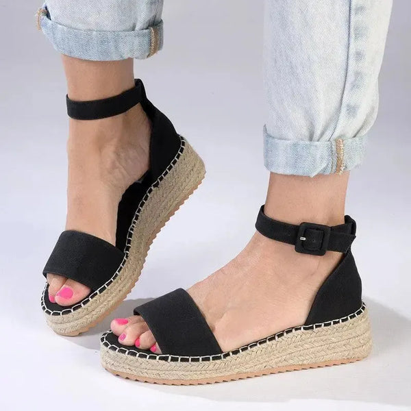 Madison Carina 3 Closed Back Espadrille Sandals - Black