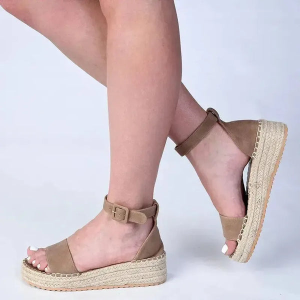 Madison Carina 3 Closed Back Espadrille Sandals -Taupe