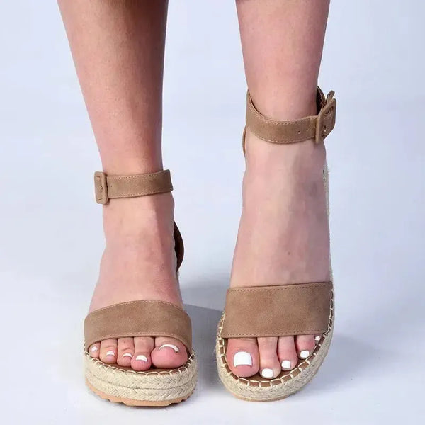 Madison Carina 3 Closed Back Espadrille Sandals -Taupe
