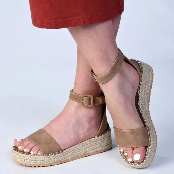 Madison Carina 3 Closed Back Espadrille Sandals -Taupe