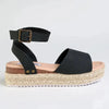 Madison Catherine Sleek Espadrille Sandal - Black