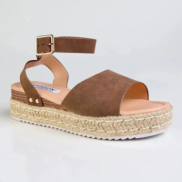Madison Catherine Sleek Espadrille Sandals - Chocolate