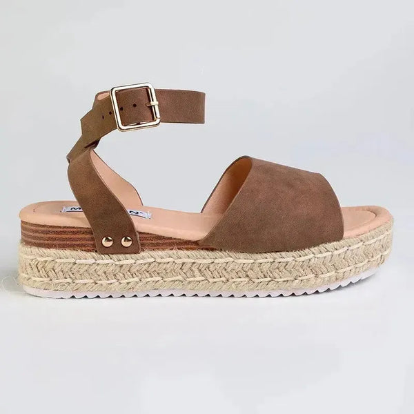 Madison Catherine Sleek Espadrille Sandals - Chocolate