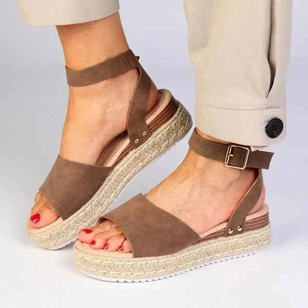Madison Catherine Sleek Espadrille Sandals - Chocolate