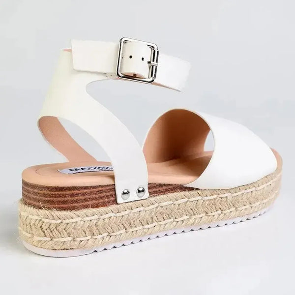 Madison Catherine Sleek Espadrille Sandals - White