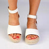 Madison Catherine Sleek Espadrille Sandals - White