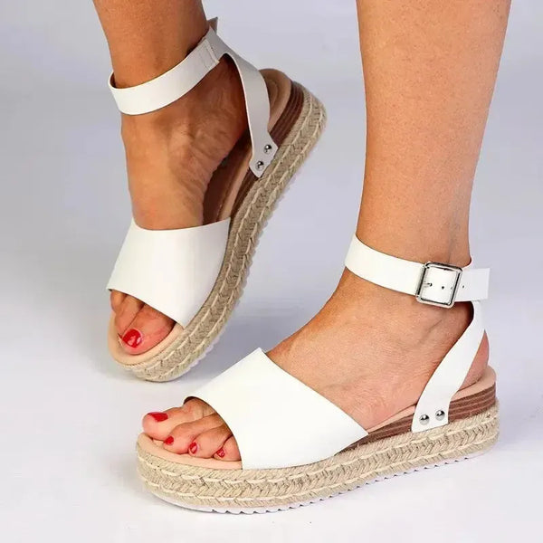 Madison Catherine Sleek Espadrille Sandals - White