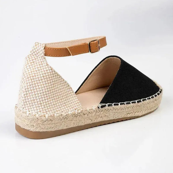 Madison Charlie Closed Espadrille Flats - Black/Nude/Tan