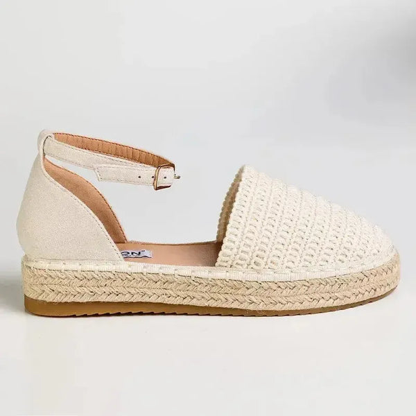 Madison Charlie Closed Espadrille Flats - Nude