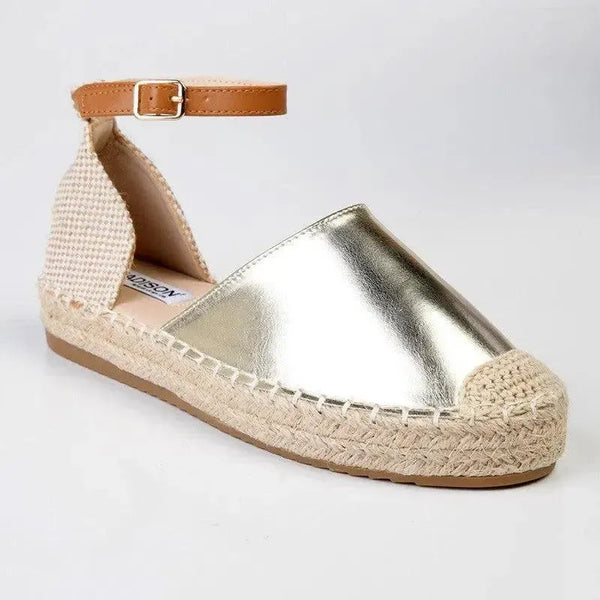 Madison Charlie Closed Espadrille Loafer - Gold