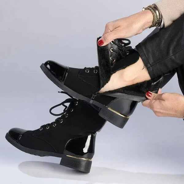 Madison Class Lace Up Formal Short Boot - Black