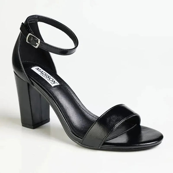 Madison Closed Back Ladies Sandal Heel - Black