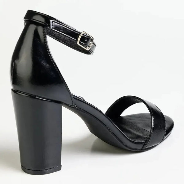 Madison Closed Back Ladies Sandal Heel - Black