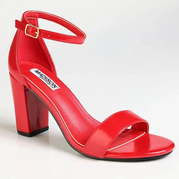 Madison Closed Back Ladies Sandal Heel - Red
