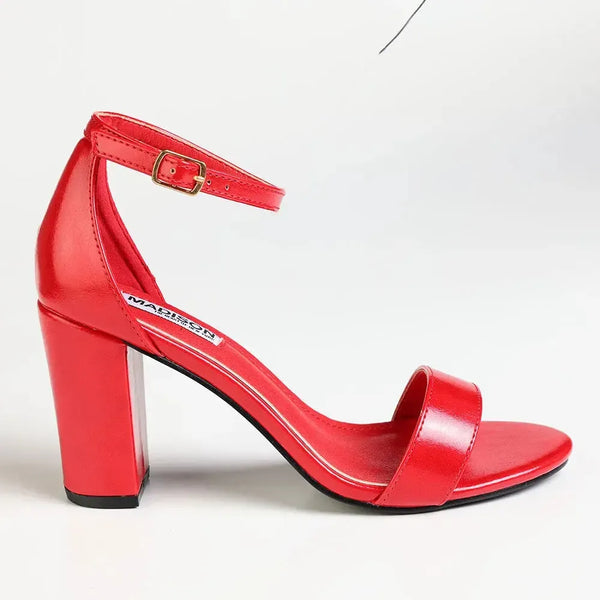 Madison Closed Back Ladies Sandal Heel - Red
