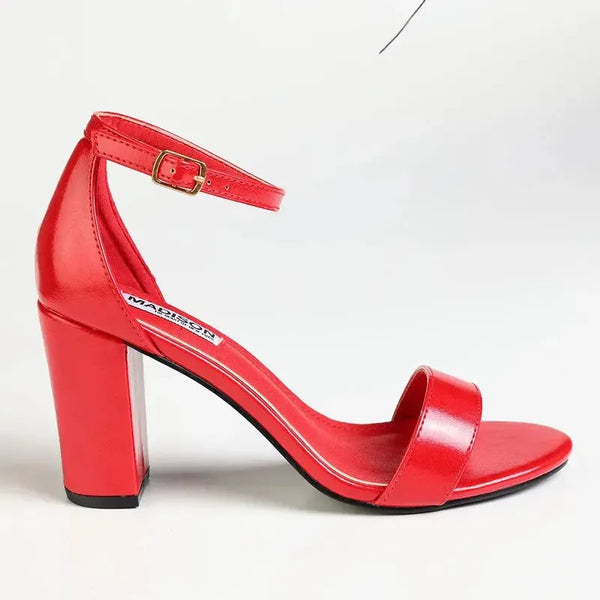 Madison Closed Back Ladies Sandal Heel - Red