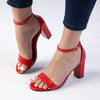 Madison Closed Back Ladies Sandal Heel - Red