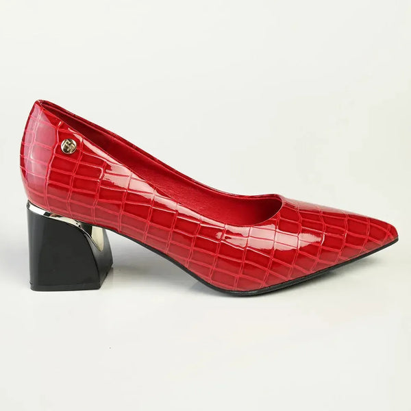 Madison Croc Print Court - Red