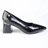 Madison Croc Print Formal Court Heel - Black Croc