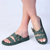 Madison Cross Strap Studded Sandal - Green